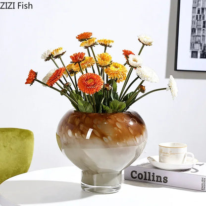 Decorbites™-Gradient-Farbenkreis-Glasvase für ästhetische Raumdekoration
