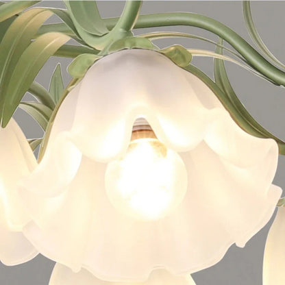 Decorbites™ Grüne Blume Deckenleuchter: Elegante Eisenkunst-Pendelleuchte für Wohnzimmer, Schlafzimmer, Villa