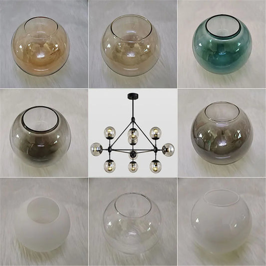 Decorbites™ Glas-Schirm-Ersatz für Magic Bean Beleuchtung, 7 cm Öffnung, Rauchgrau Bernstein Cognac