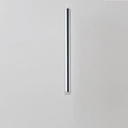 Slim Tube Aluminum Pendant Light in Brushed Nickel