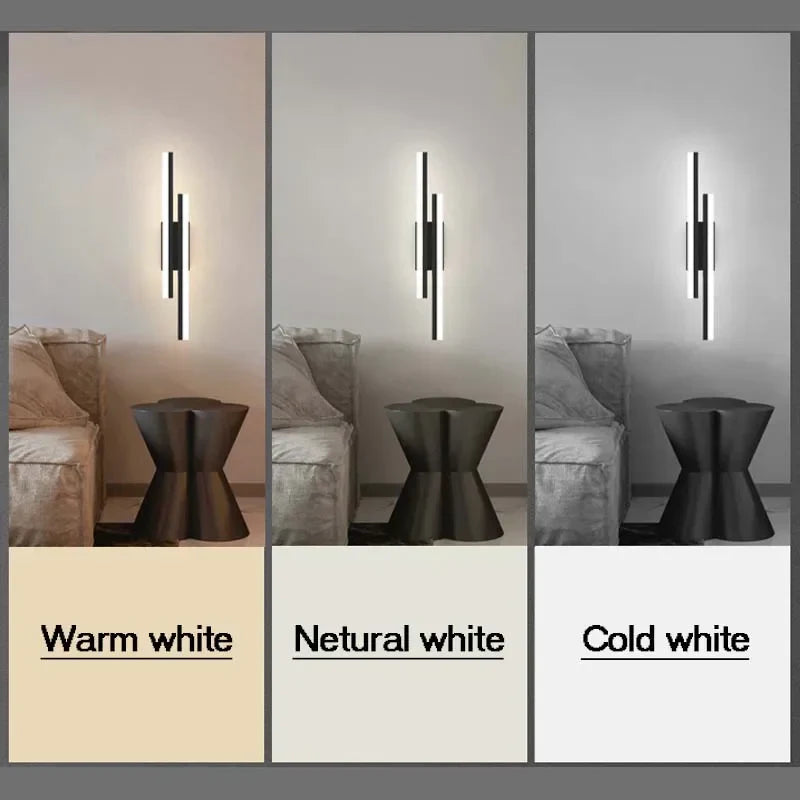DecorBites™ Black 12W LED Wall Sconce Lamp for Bedroom & Living Room