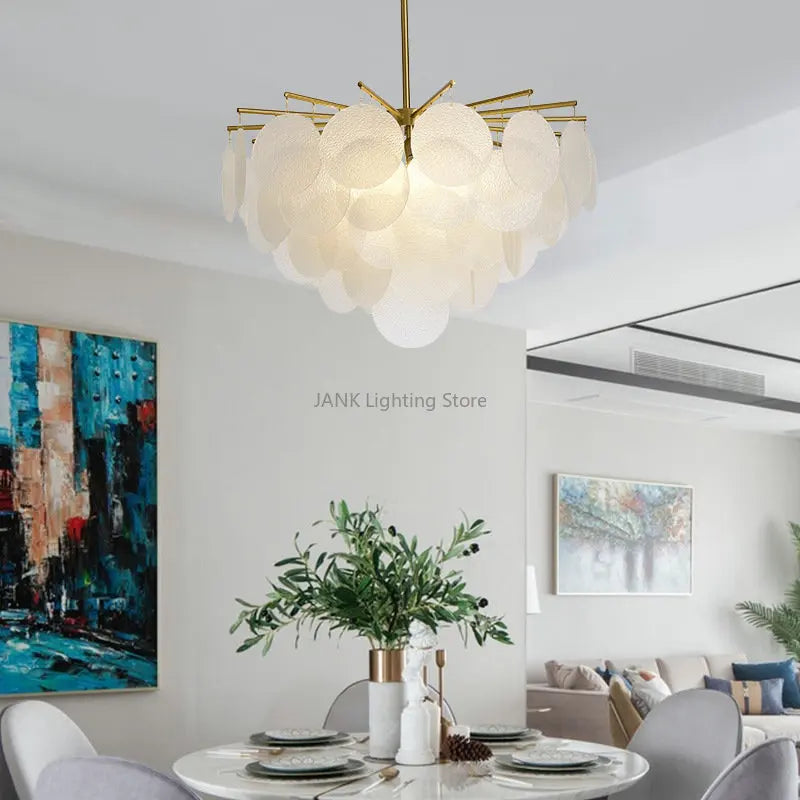 Decorbites™ Glas-LED-Kronleuchter 50 cm Durchmesser für Wohnzimmer, Esszimmer, Kücheninsel – Leuchten