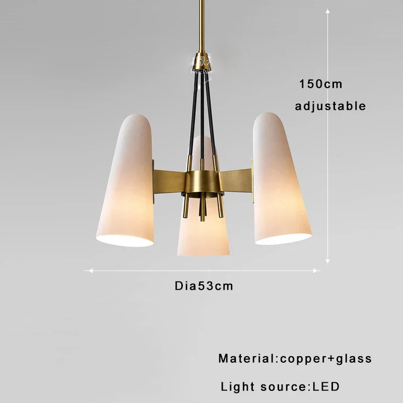 Decorbites™ Elegante weiße Glasbecher-Kronleuchter für luxuriöses Wohnzimmer