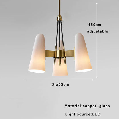 Decorbites™ Elegante weiße Glasbecher-Kronleuchter für luxuriöses Wohnzimmer