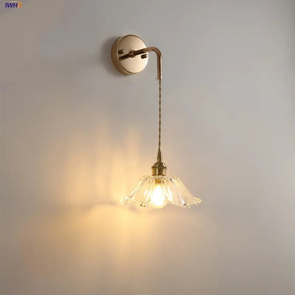 Decorbites™ verstellbare LED-Wandleuchte aus klarem Glas Kupfer Nachttischlampe