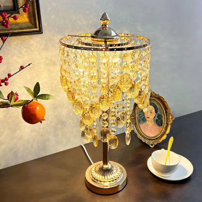 Decorbites™ Kristallglas-Tischleuchte mit rundem Sockel für Schlafzimmer und Wohnzimmer