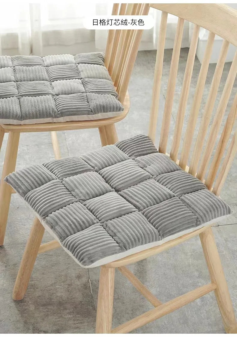 Decorbites™ Samtstoff-Kissen: Karo-Gestricktes Verdicktes Bürostuhl-, Esszimmerstuhl-, Sofa- oder Bodensitzkissen
