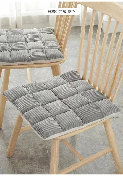 Decorbites™ Samtstoff-Kissen: Karo-Gestricktes Verdicktes Bürostuhl-, Esszimmerstuhl-, Sofa- oder Bodensitzkissen