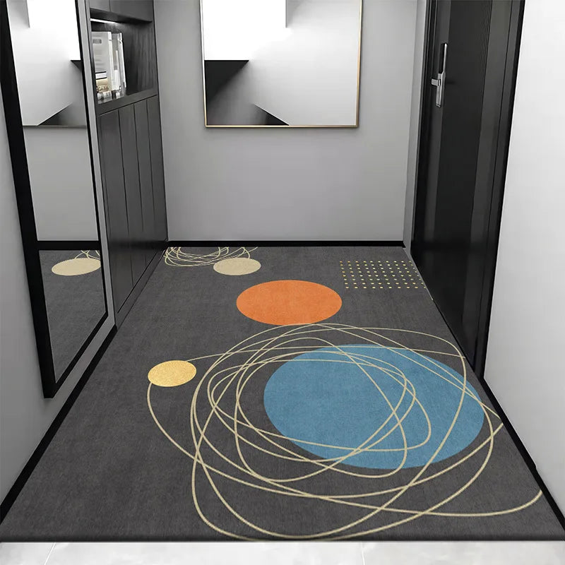 Decorbites™ Grauer Kristall-Samt-Eingangs-Teppich – Luxuriöse Saugfähigkeit, rutschfest, leicht zu reinigen Wohnzimmerteppich