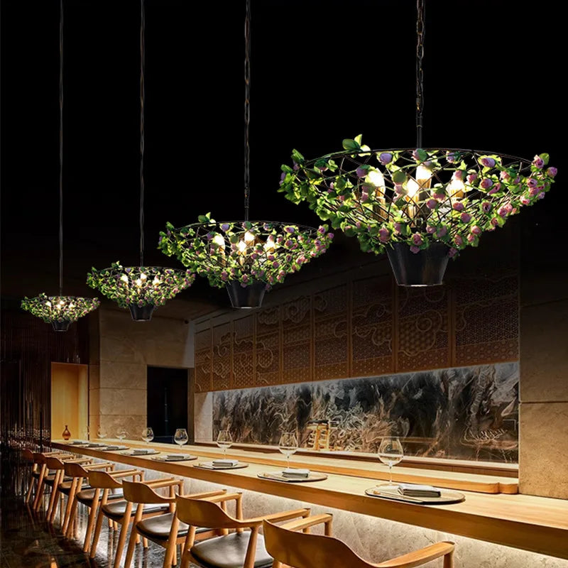 Decorbites™ Industrielles Barbecue-Restaurant-Pflanzenlicht – Dekorative Pendelleuchte für runden Tisch