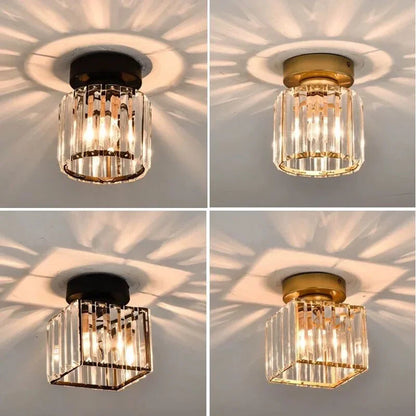DecorBites™ Crystal Glass LED Chandelier for Modern Living, Study, and Aisle Lighting