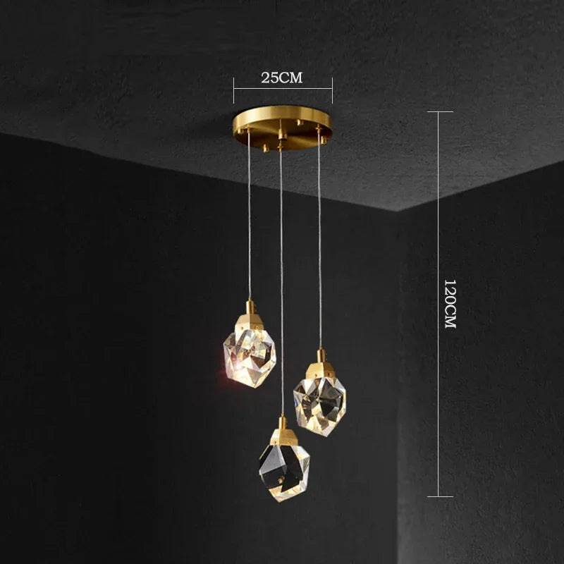 Decorbites™ Diamantkristall-Kronleuchter: Luxuriöse Gold-LED-Beleuchtung für Treppenhaus & Wohnzimmer