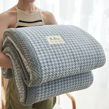 Decorbites™ Japanisches Gestreiftes Korallenflausch-Decke: Warme Sofabezug, Büroschlaf-Shawl, Für Alle Jahreszeiten