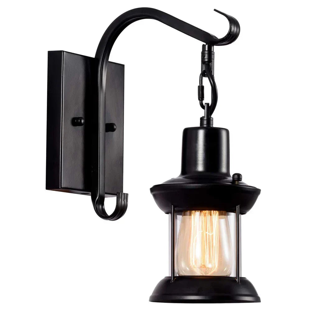 Decorbites™ Industrielle Vintage Wandlampe: Retro Metall Innenleuchte mit Glas-Schirmabdeckung