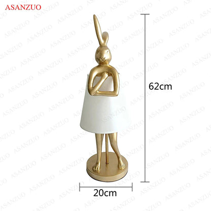 DecorBites™ Bathing Rabbit Resin Table Lamp for Living Room and Bedroom Decor