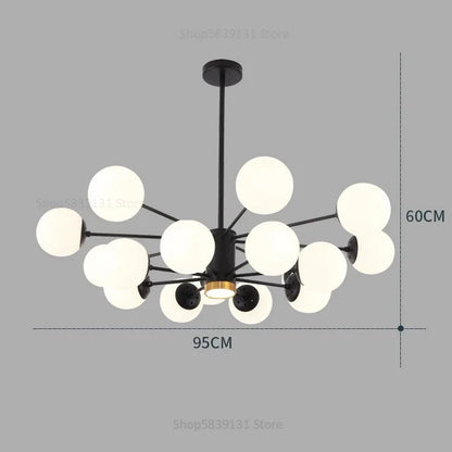 Decorbites™ Glas-Kugelleuchter Moderner Nordischer Kronleuchter LED Wohnzimmer-Dekoration