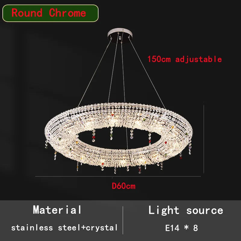 Decorbites™ Kristall-Oval-Lüster mit LED-Lichtern für moderne Luxus-Wohnräume