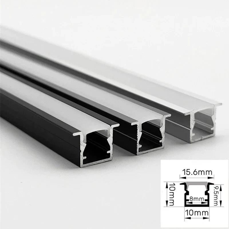 Decorbites™ LED Aluminium-Profil Einbauprofil U/YW-Form Versteckter Kanal Milchglasabdeckung Leuchtenschiene