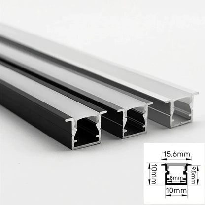 Decorbites™ LED Aluminium-Profil Einbauprofil U/YW-Form Versteckter Kanal Milchglasabdeckung Leuchtenschiene