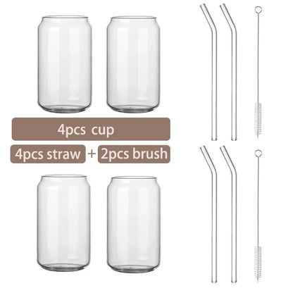 Decorbites™ Glasbecher-Set mit Bambusdeckel: Bubble Tea, Kaffee, Wein, Milchtee-Becher.