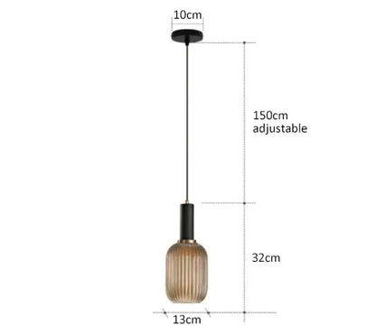 Decorbites™ Bunte Glasanhängerleuchten Wohnzimmer Nachttischlampe LED Hängelampe