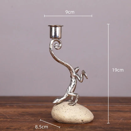 Decorbites™ Gecko-Eidechse Harz-Leuchter: Dekorationsfigur & Kerzenleuchter für Zuhause
