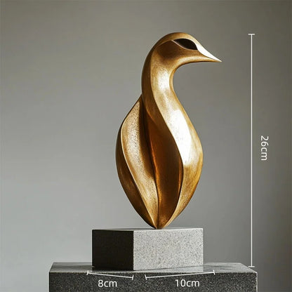 Decorbites™ Goldene Geometrische Tier-Skulptur Deko-Figur Ornament Abstraktes Harz-Handwerk