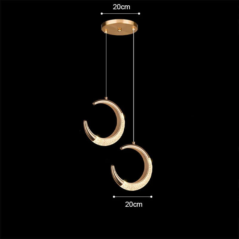 DecorBites™ Gold Acrylic LED Chandelier Pendant Light for Modern Nordic Home Decor