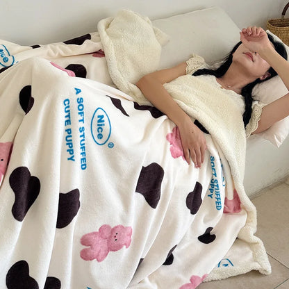 Decorbites™ Koreanisches Cartoon-Plüschdecke, weiche Nappensofabezug für Zuhause und Wohnheim