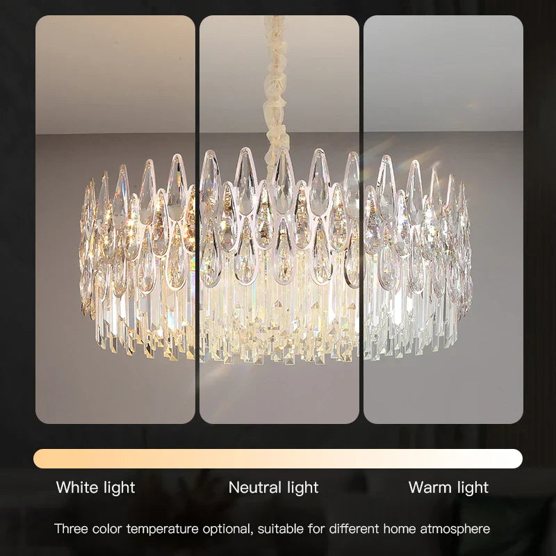 Decorbites™ Kristall-LED-Kronleuchter | Langes Treppenhaus-Villa-Licht | Moderne Luxus-Säulenlampe