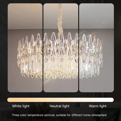 Decorbites™ Kristall-LED-Kronleuchter | Langes Treppenhaus-Villa-Licht | Moderne Luxus-Säulenlampe