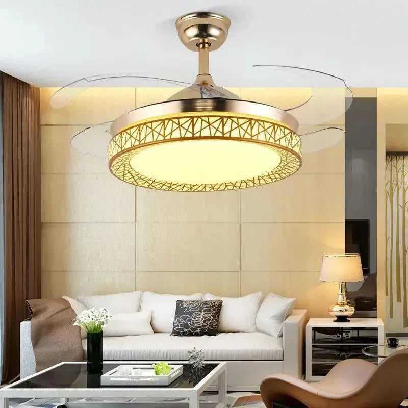 Gold Ceiling Fan Light With Remote 48-Inch
