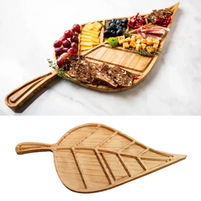 Decorbites™ Blattförmiges Käse- und Wurstplatten-Servierbrett für stilvolles Unterhalten