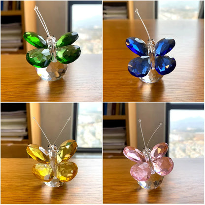 Decorbites™ Kristall-Schmetterlingsfigur Glas-Papiergewicht Skulptur Weihnachtsdekoration Geschenk