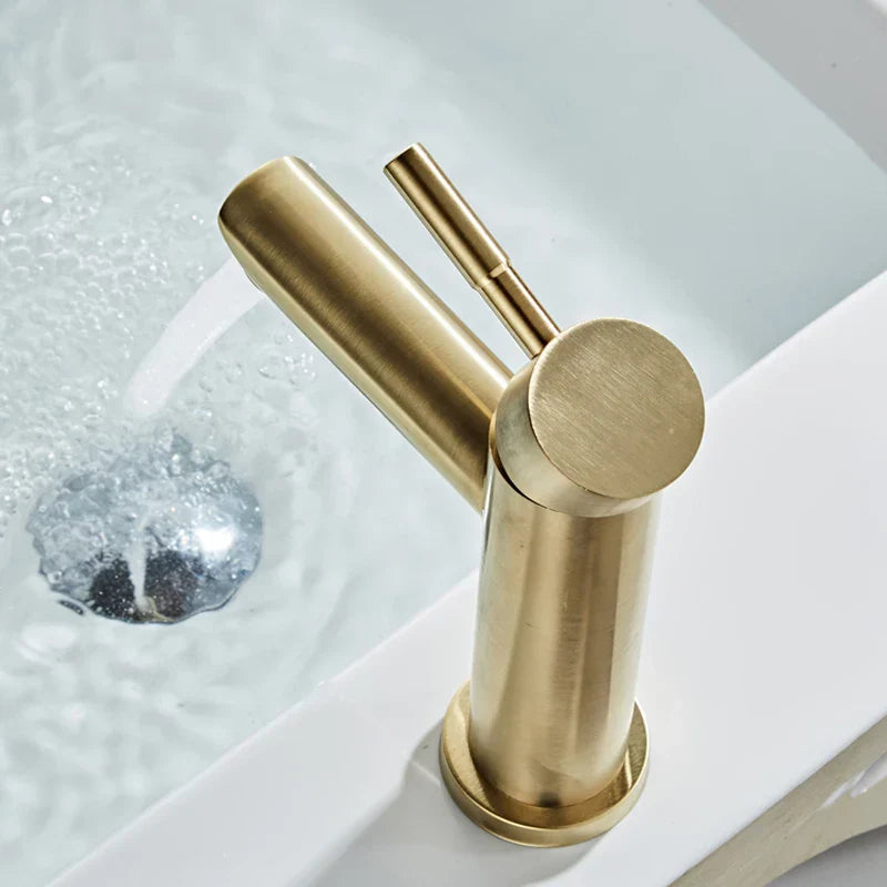 Decorbites™ Gold Beckenarmatur: Edelstahl-Einhebelmischer für Badezimmer und Küche