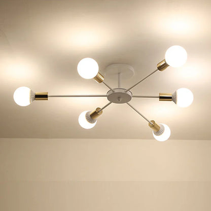 Decorbites™ Industrielle Stange Eisen Holz Sputnik Kronleuchter Deckenlampe LED E27 Heimbeleuchtung