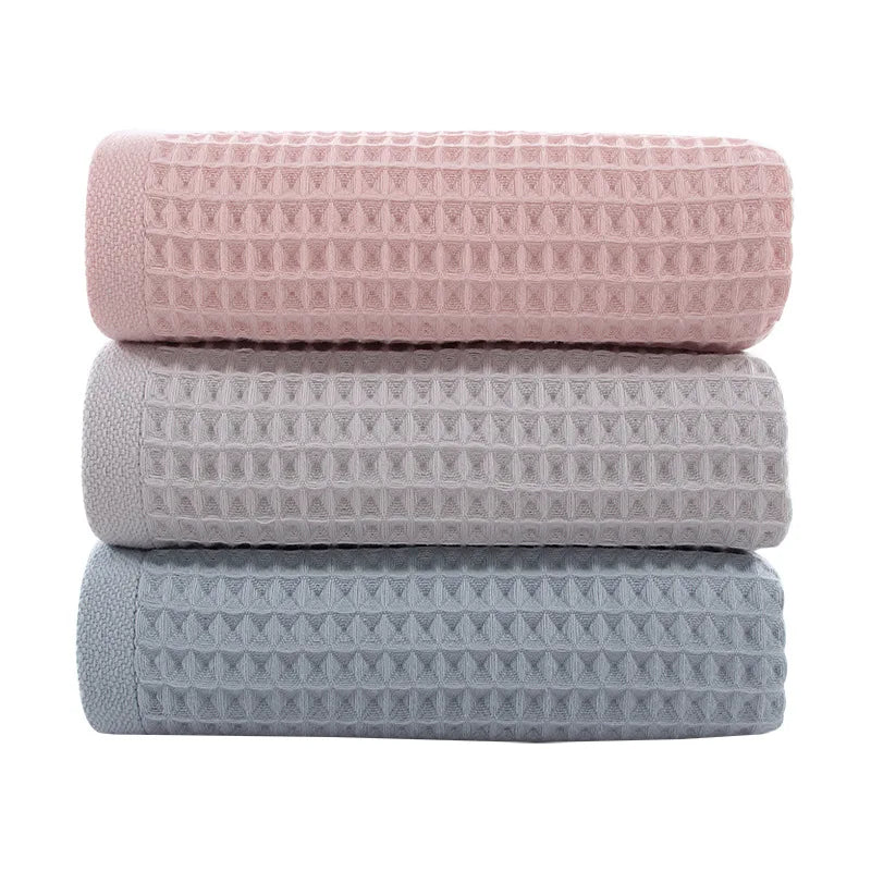 Decorbites™ Baumwoll-Waffelhandtuch-Badset für Erwachsene & Kinder - 70*140 cm & 34*74 cm