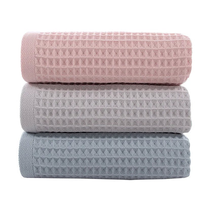 Decorbites™ Baumwoll-Waffelhandtuch-Badset für Erwachsene & Kinder - 70*140 cm & 34*74 cm