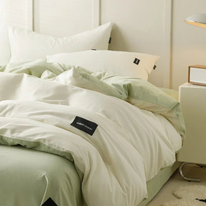Decorbites™ beidseitiges farbabstimmendes Baumwoll-Bettwäsche-Set für Erwachsene