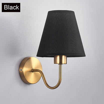 DecorBites™ Gold Fabric Wall Lamp for Modern Nordic Style Living Spaces