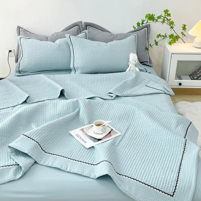 DecorBites™ Korean Style Bubble Yarn Quilted Summer Comforter Set