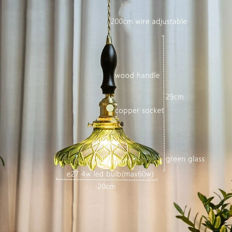 Decorbites™ Japanischer Stil Grüne Glas LED Hängelampe für die Wohnraumausstattung