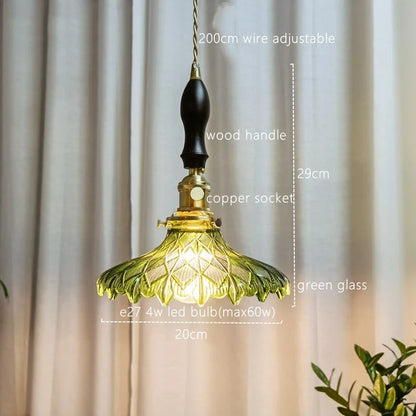 Decorbites™ Japanischer Stil Grüne Glas LED Hängelampe für die Wohnraumausstattung