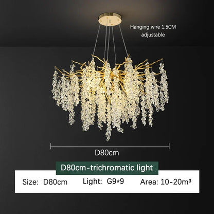 Decorbites™ Goldener Ast-Kristall-Leuchter für luxuriöses europäisches Wohnzimmer