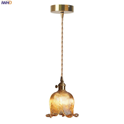 DecorBites™ Copper Glass LED Pendant Light - Modern Adjustable Hanging Fixture for Home deco