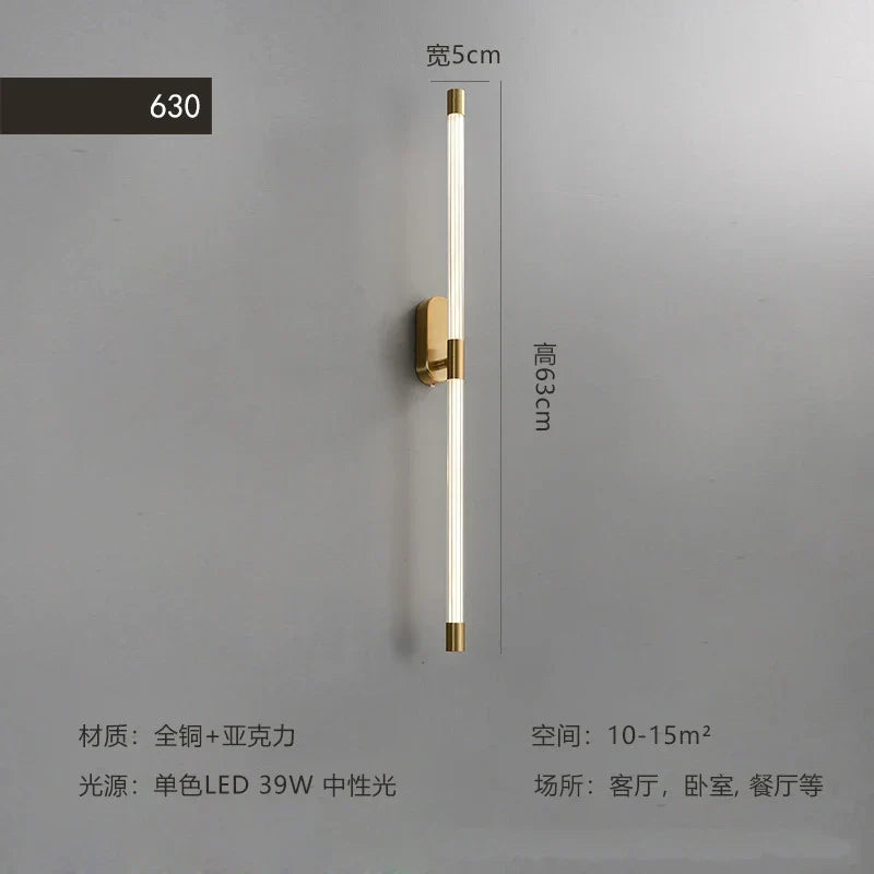 Gold Geometric Wall Lamp 84cm Modern Design