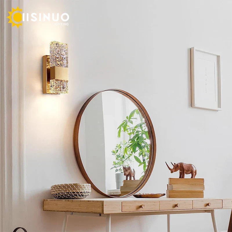 DecorBites™ Crystal LED Wall Light Remote Control Dimmable 3000K 6000K for Bedroom Hallway