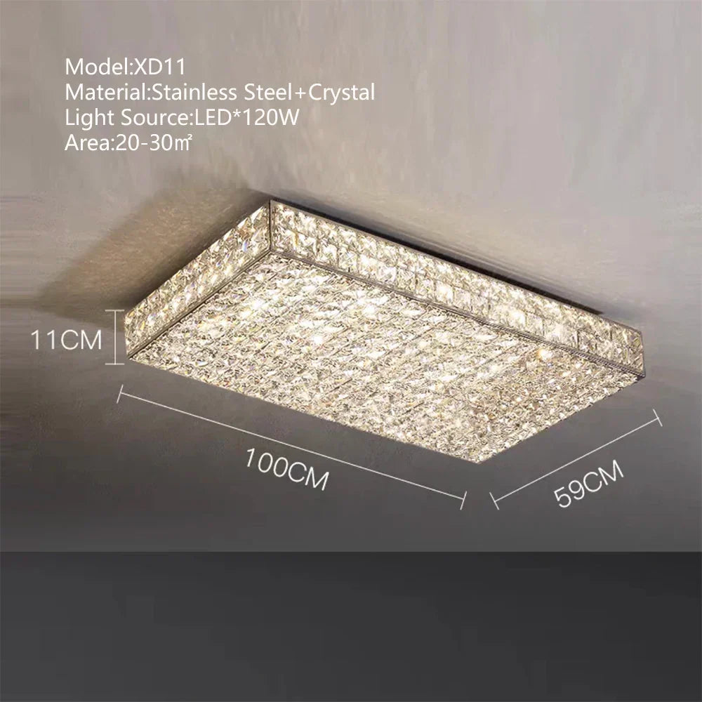 DecorBites™ Crystal LED Rectangle Chandelier for Elegant Home Decor