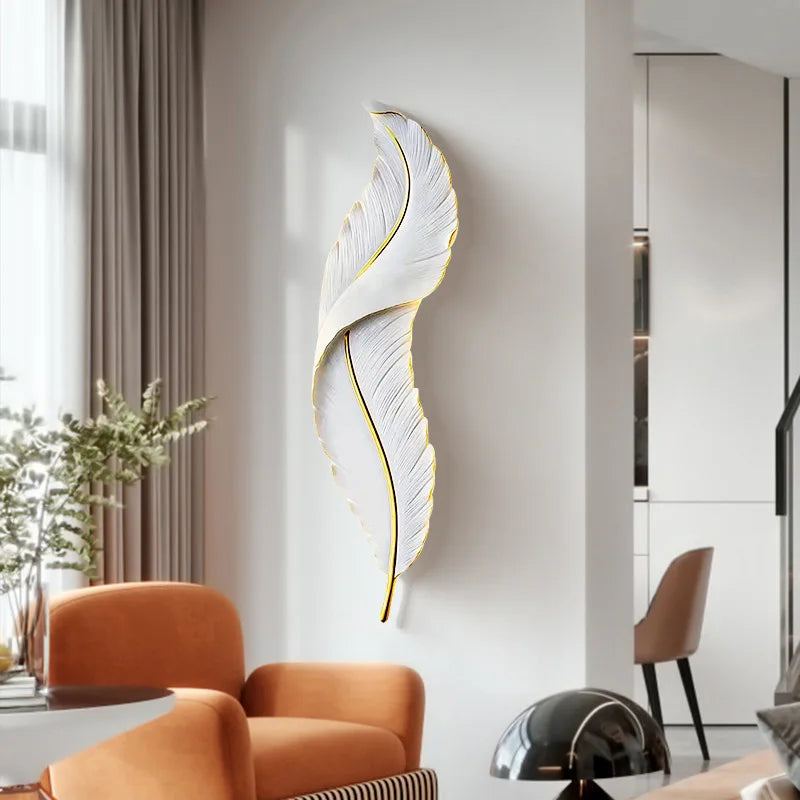 White Feather Wall Sconces