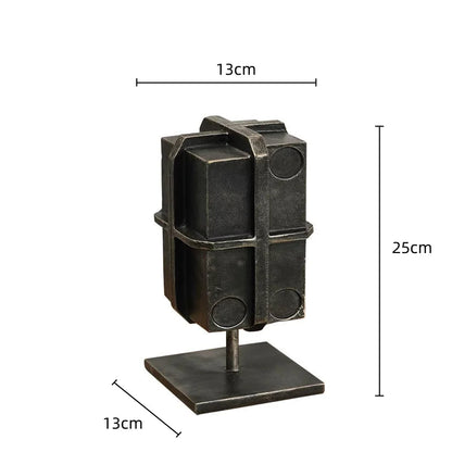 Decorbites™ Geometrische Block-Bindungsbox-Bronzefigur - Heimdekoration Skulptur Handwerk